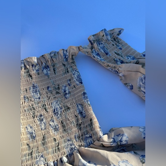 Storets puffy sleeve mini summer floral dress size s/m - Picture 9 of 10